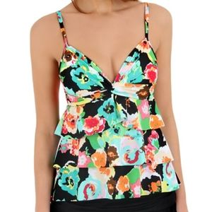 24th and Ocean Fab Floral Twist Three Tier Tankini